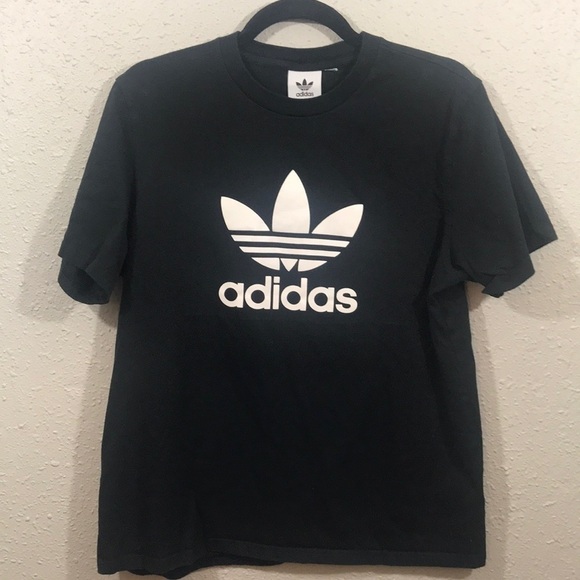 Adidas Iconic Black & White Screen Print T-Shirt size M - Picture 1 of 8